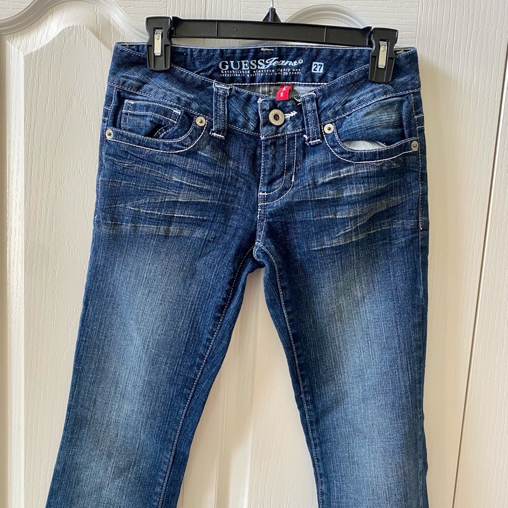 GUESS Dark Blue Skinny Jeans - Faded Indigo Wash